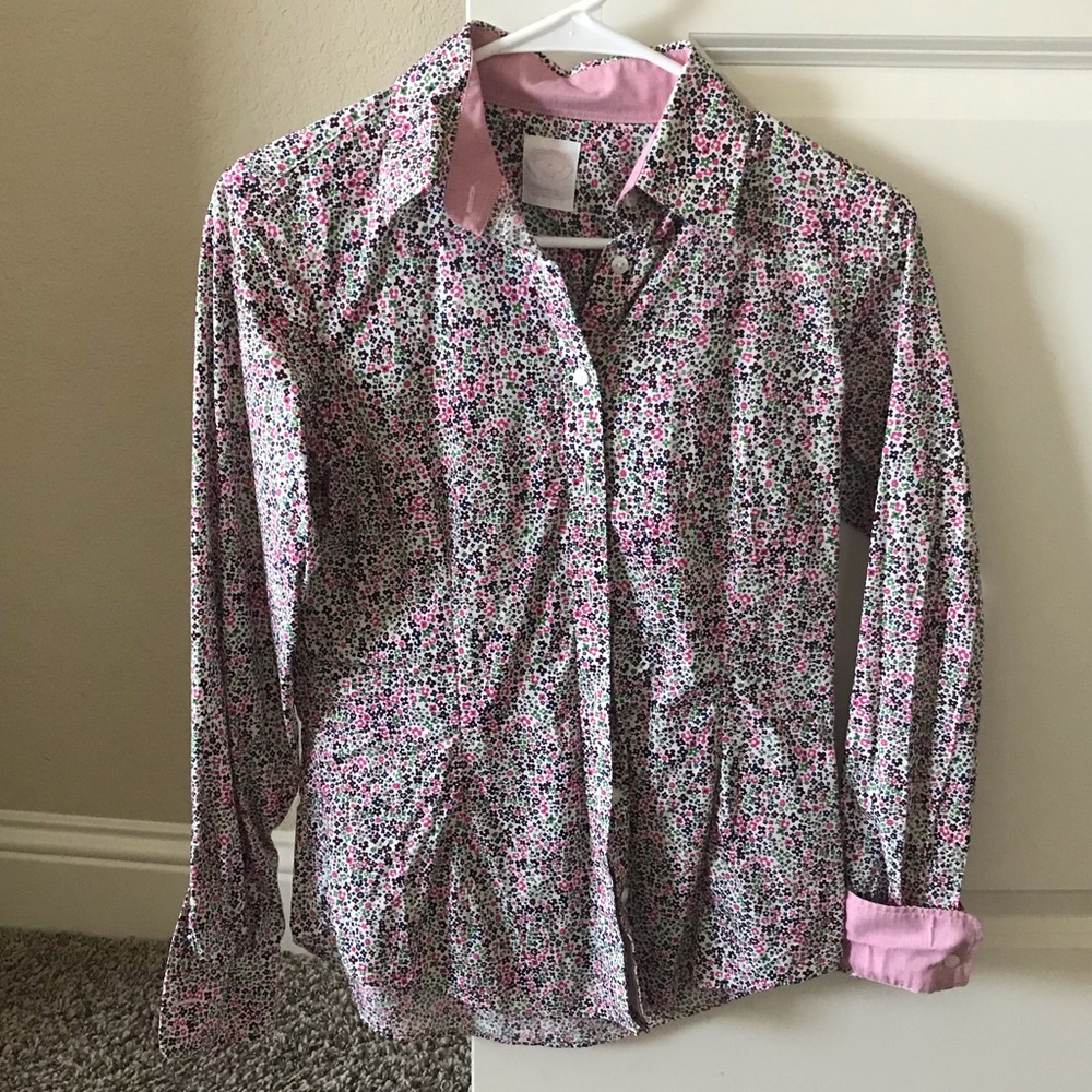 Brooks Brothers floral collard shirt